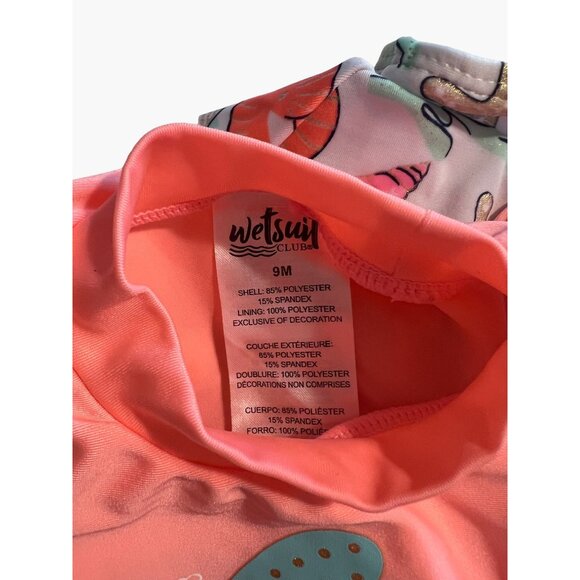 Wet Suit Club Infant Girls Swim Rash Guard Set Size 9 months Excellent Very gent - Picture 3 of 8